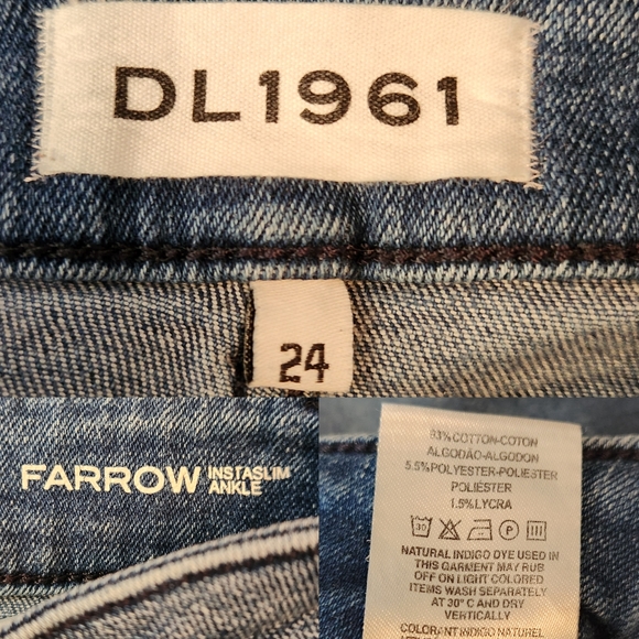 DL1961 Farrow Ankle Instaslim High Rise Skinny Jean Distressed Raw Hem 24 - Picture 10 of 11